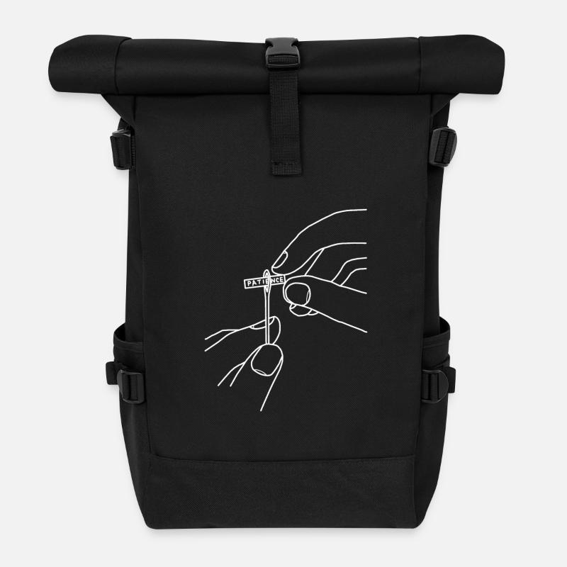 Geduld style trendy cool - Rolltop Rucksack - Schwarz