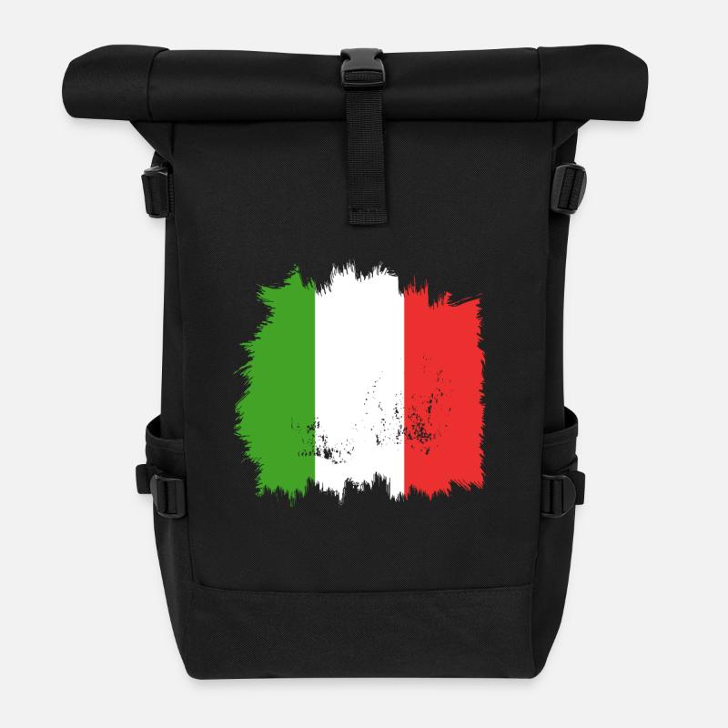 Italien Flagge - Rolltop Rucksack - Schwarz