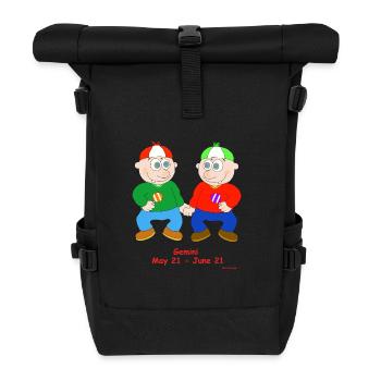 Lustige Zwillinge Sternzeichen - Rolltop Rucksack - Schwarz - Vorne