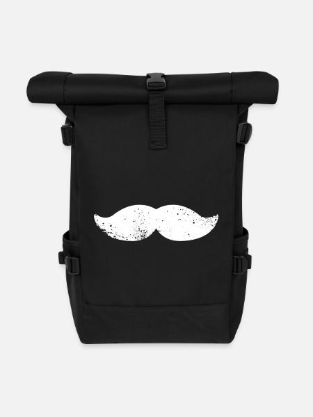 mustache bart schnurbart hipster - Rolltop Rucksack - Schwarz