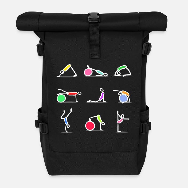 Entraînement de pilates - Sac à dos roll top - noir