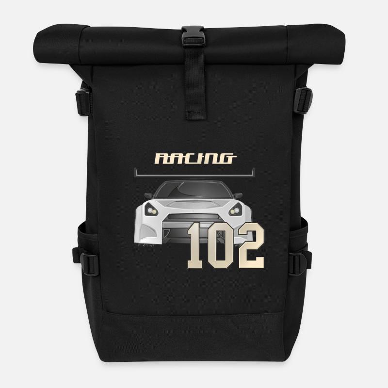 GTR RACING 102 – Sports Car Racing Design - Roll Top Backpack - black