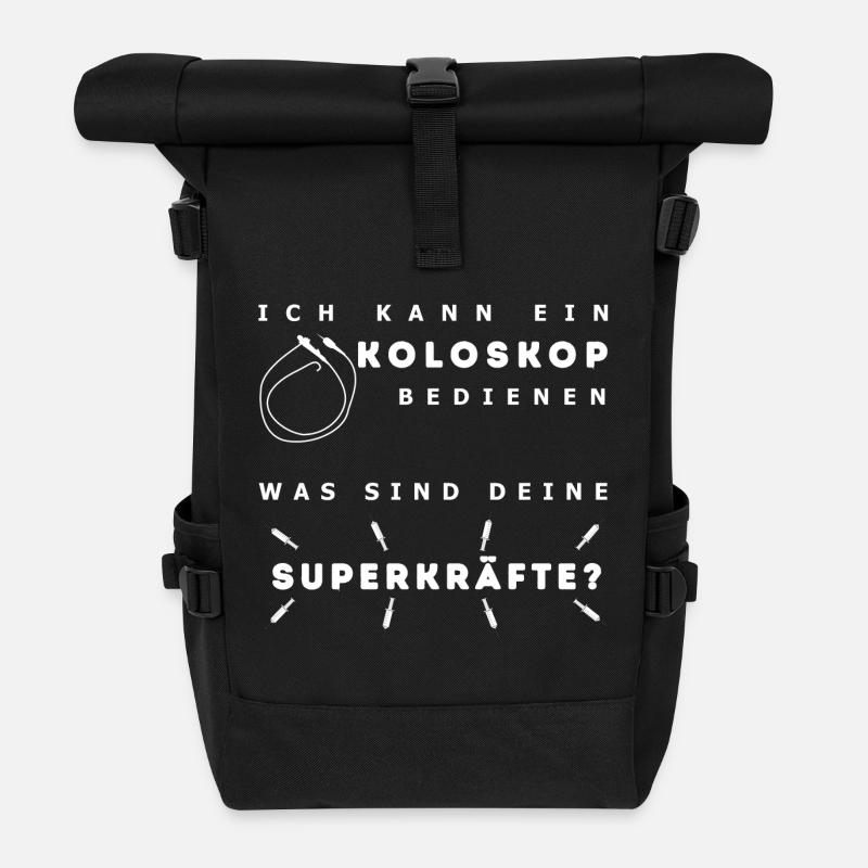 Ärzte Koloskop Superkraefte Endoskopie Geschenk - Rolltop Rucksack - Schwarz