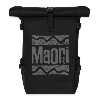 Maozi Tribal Print T-Shirt - Roll Top Backpack - black - Front