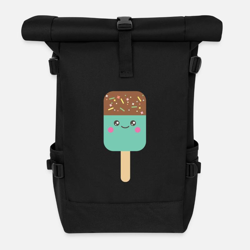 Ice cream - Rolltop Rucksack - Schwarz