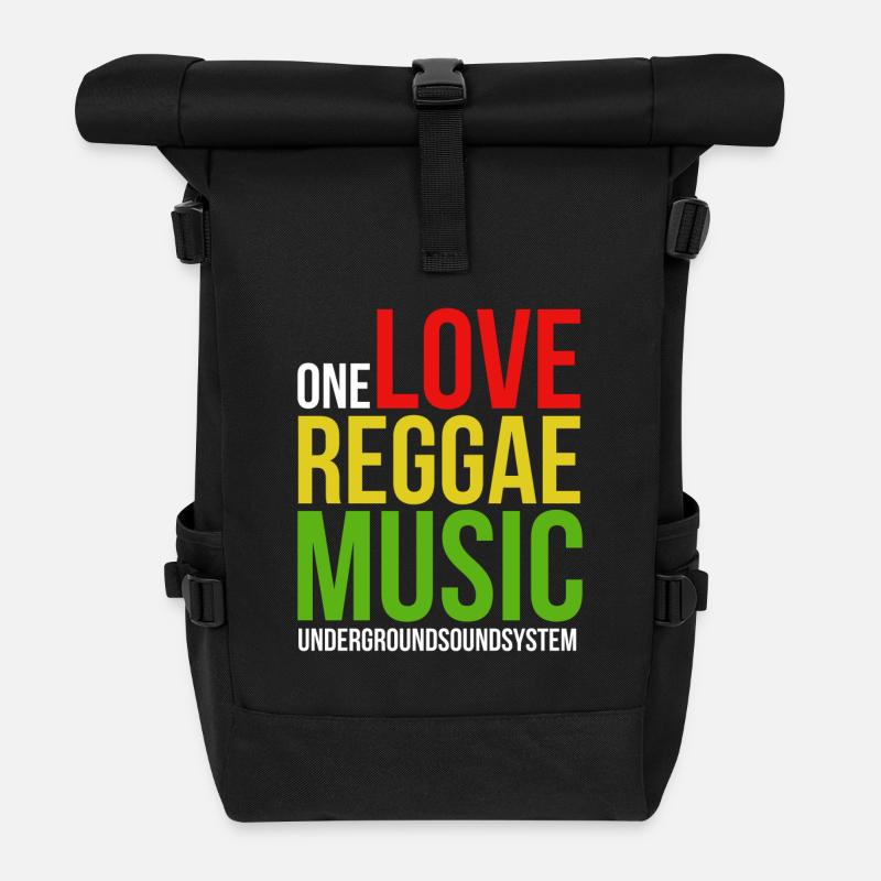 One Love Conception musicale Reggae - Sac à dos roll top - noir