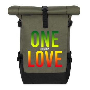 One Love Gradient: Unity in Color - Roll Top Backpack - olive/black - Front