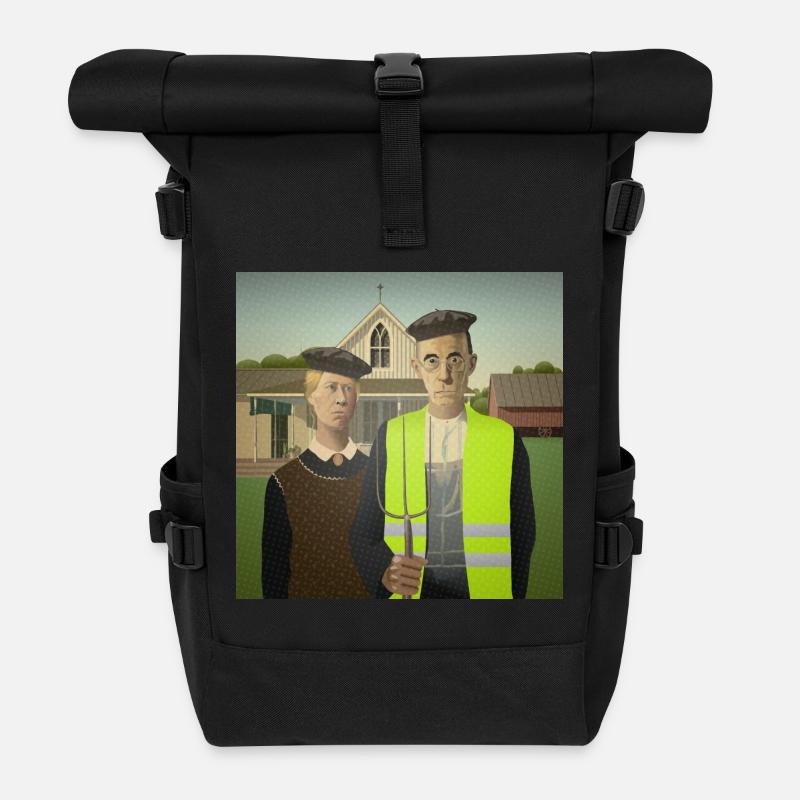 American Gothic en Gilet Jaune - Sac à dos roll top - noir