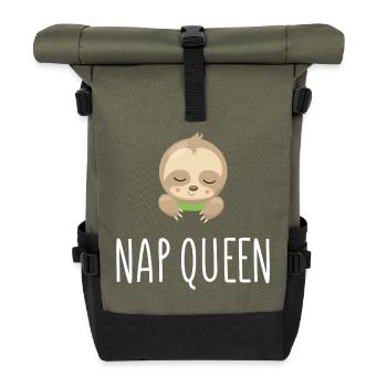 Nap Queen - Roll Top Backpack - olive/black - Front