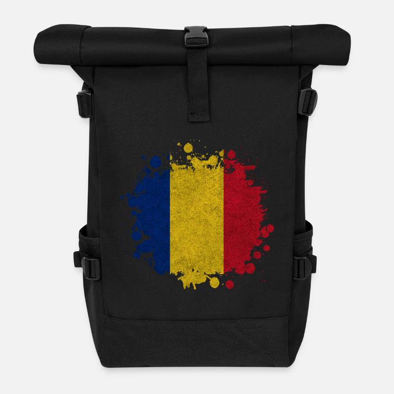 Rumänien Klecks Vintage / Geschenk Bukarest - Rolltop Rucksack - Schwarz