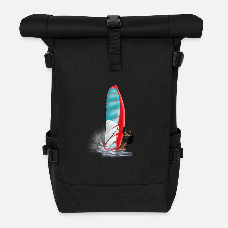 Windsurfing - Rolltop Rucksack - Schwarz