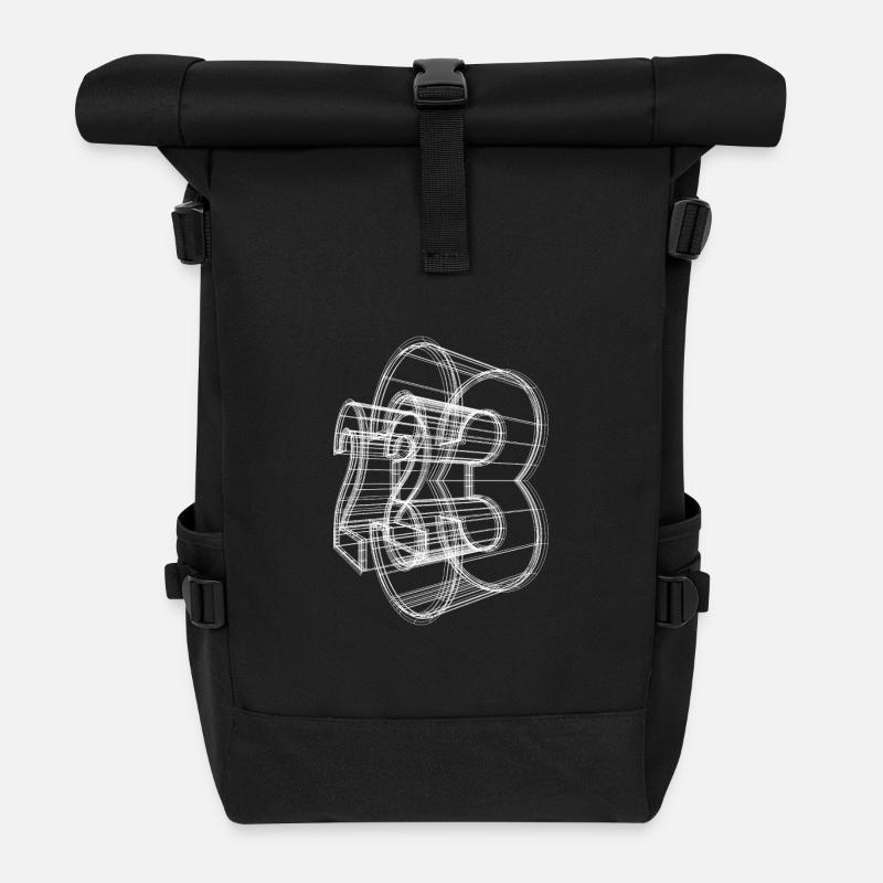 23 3D-Gestell - Rolltop Rucksack - Schwarz