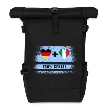 Germany and Italy 100% Ingenious / Gift - Roll Top Backpack - black - Front