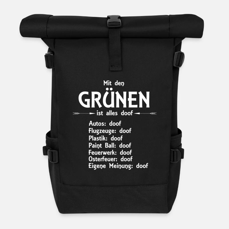 Die Grünen - Rolltop Rucksack - Schwarz