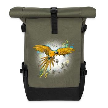 parrot ara - Roll Top Backpack - olive/black - Front