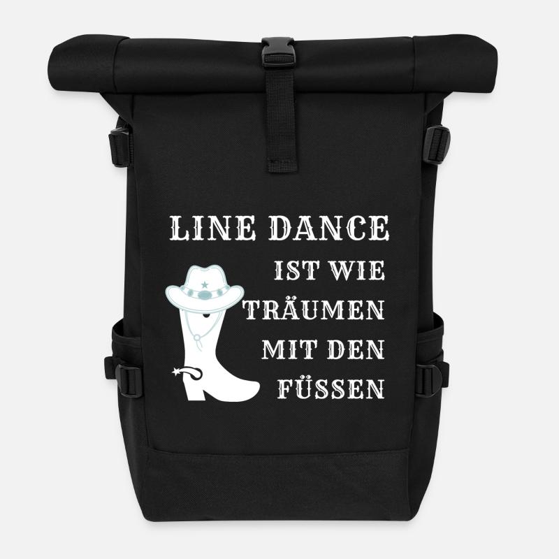 Line Dance ist wie Träumen mit den Füßen - Rolltop Rucksack - Schwarz
