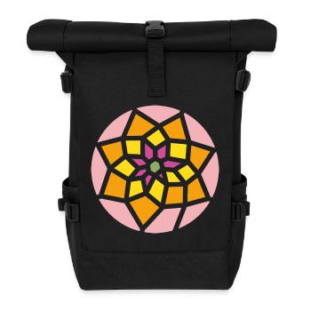 mandala - Roll Top Backpack - black - Front