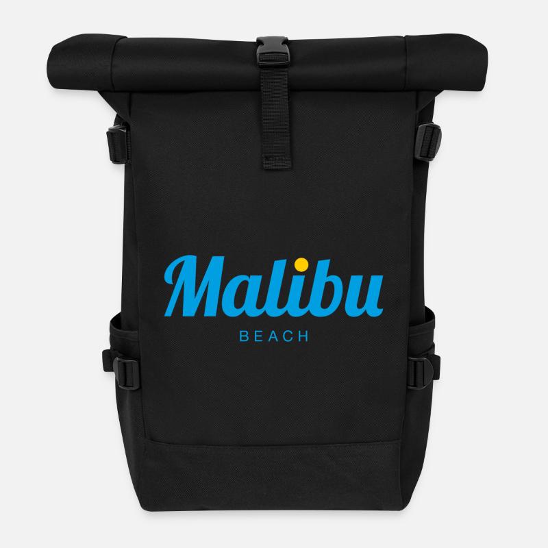 MALIBU Beach California - Rolltop Rucksack - Schwarz