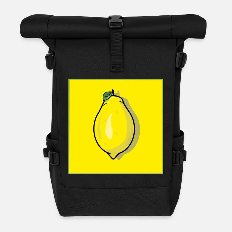 Zitrone Zitrone - Rolltop Rucksack - Schwarz