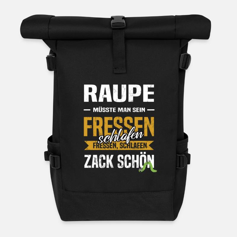 Humorvolles Design mit Sprechblase und Witz - Rolltop Rucksack - Schwarz