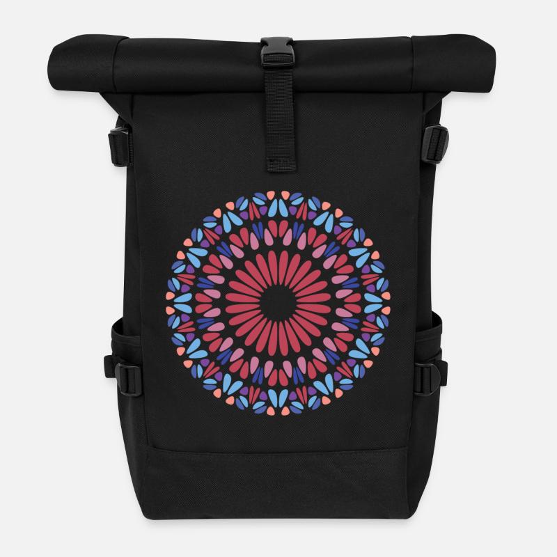 Mandala - Rolltop Rucksack - Schwarz