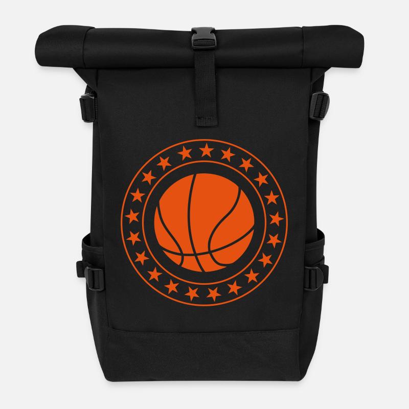 Basketball - Basket Ball - Game - Sport - Player - Roll Top Backpack - black