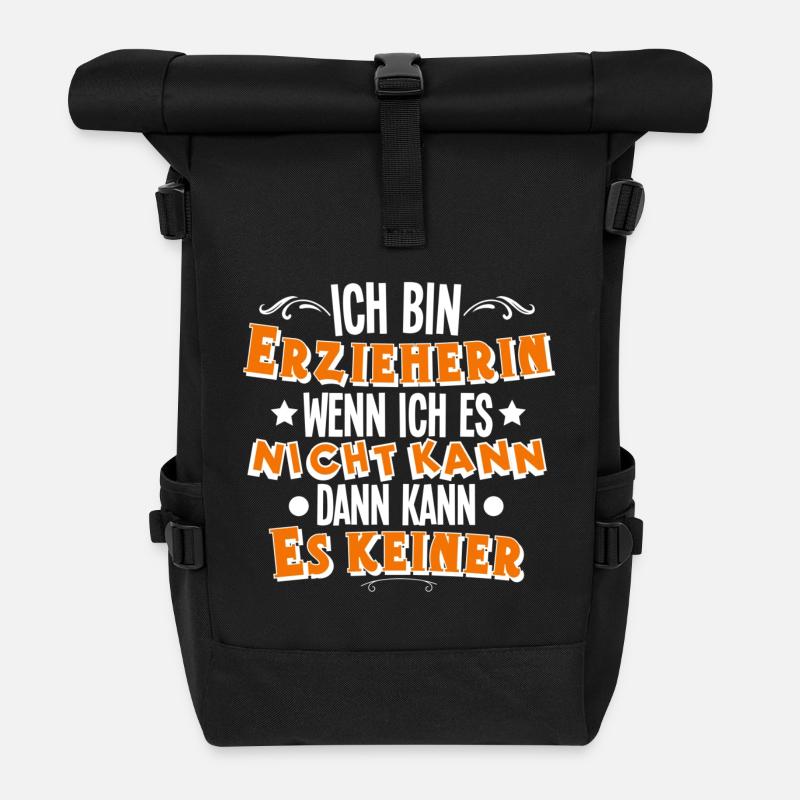 Erzieherin - Rolltop Rucksack - Schwarz