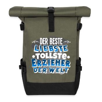 Erzieher - Rolltop Rucksack - Olive/Schwarz - Vorne