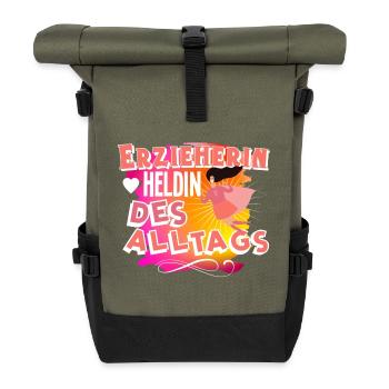 Erzieherin - Rolltop Rucksack - Olive/Schwarz - Vorne