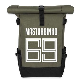 Trikotnummer Masturbinho Fussball Fussballfan - Rolltop Rucksack - Olive/Schwarz - Vorne