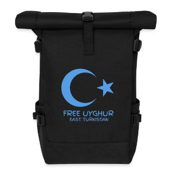 FREE UYGHUR - East Turkistan - Rolltop Rucksack - Schwarz - Vorne