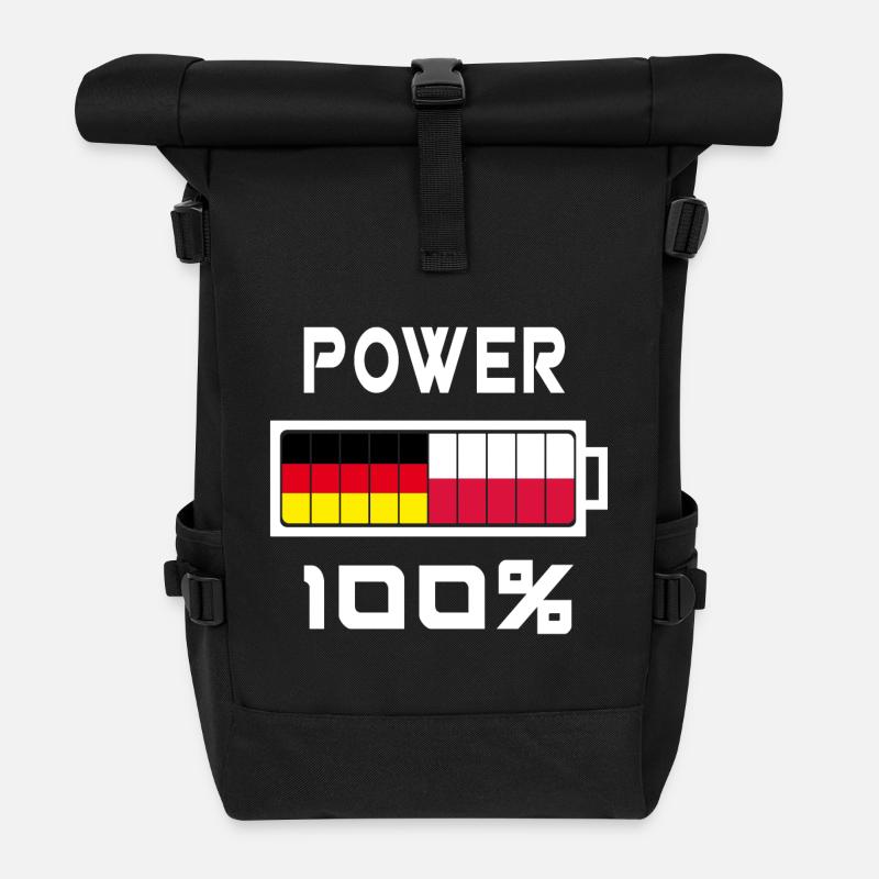Deutschland und Polen Power 100% - Rolltop Rucksack - Schwarz