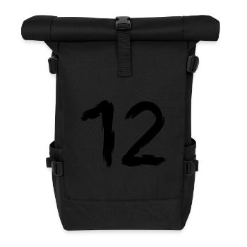 Number 12 Favorite number Lucky number Twelve - Roll Top Backpack - black - Front
