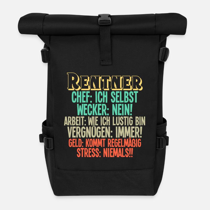 Rentner Rente - Rolltop Rucksack - Schwarz