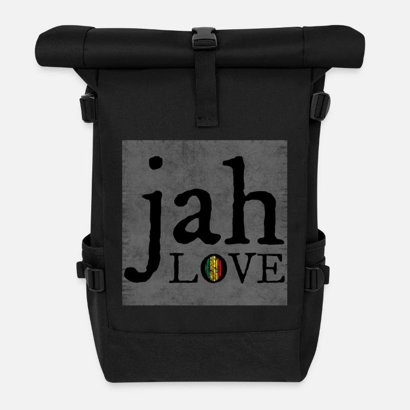 Jah Love Graffiti Design - Rolltop Rucksack - Schwarz
