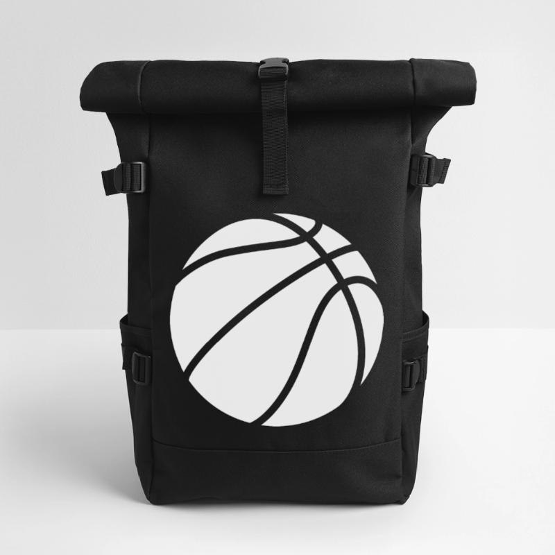 Logo de basket-ball blanc Sac à dos roll top