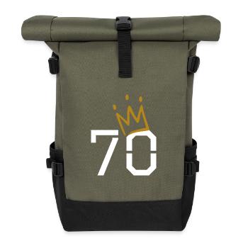70th Birthday - Roll Top Backpack - olive/black - Front