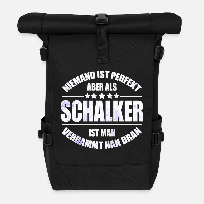 Schalker Fan Design Geschenkidee - Rolltop Rucksack - Schwarz