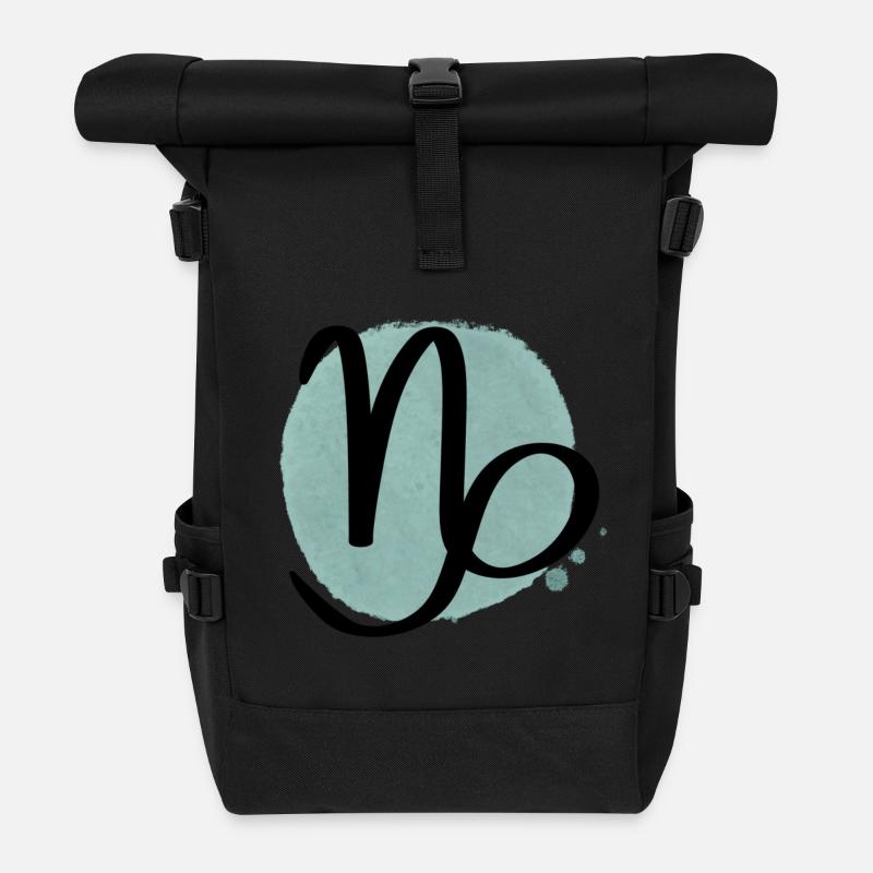Signe du zodiaque Capricorne - Sac à dos roll top - noir