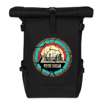 Rio de Janeiro Vintage Kreis - Rolltop Rucksack - Schwarz - Vorne