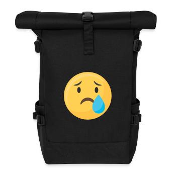 Emoticon Emoji Tränengesicht - Rolltop Rucksack - Schwarz - Vorne
