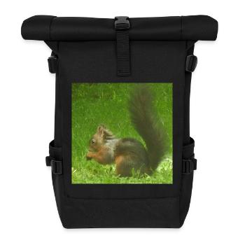 Eichhörnchen Tier Tierliebe Tierfreund Liebe - Rolltop Rucksack - Schwarz - Vorne