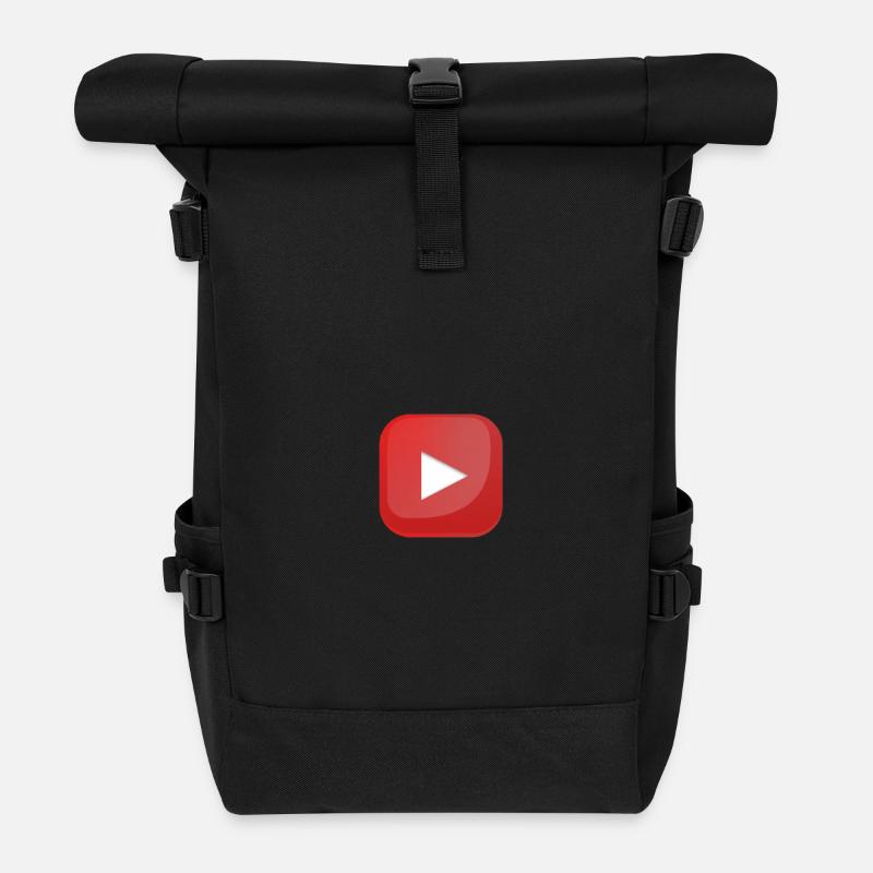 Youtube botton - Roll Top Backpack - black