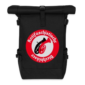 Antifaschistische Baritonbläser Pfade - Rolltop Rucksack - Schwarz - Vorne