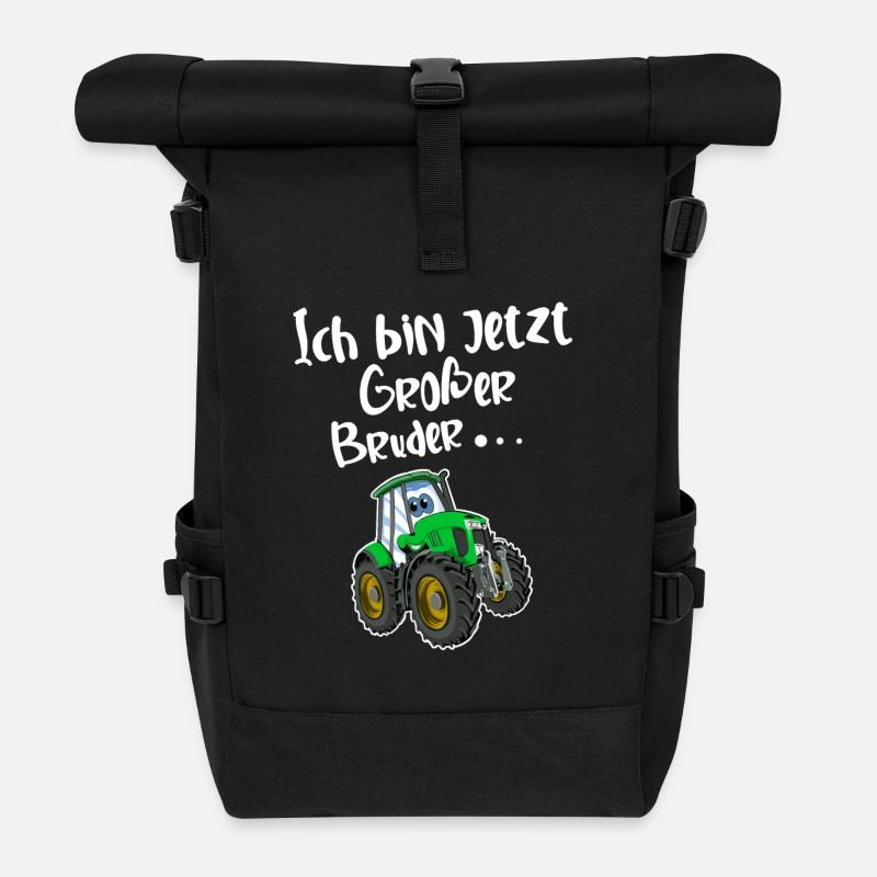 Ich Bin Jetzt Großer Bruder - Rolltop Rucksack - Schwarz
