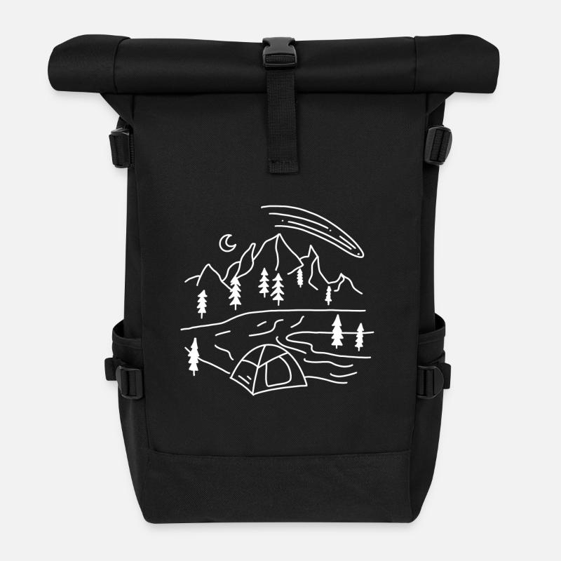 Zelten - Rolltop Rucksack - Schwarz