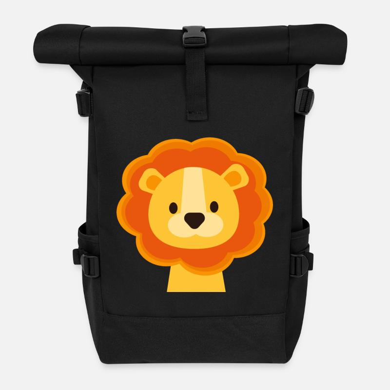 Baby Löwe - Rolltop Rucksack - Schwarz