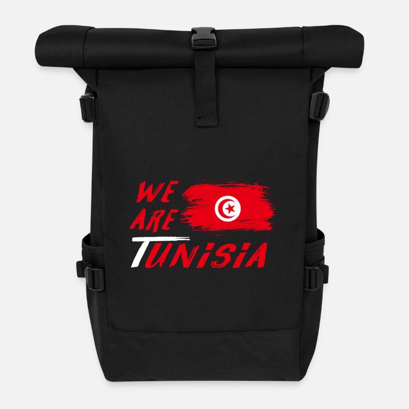 We are Tunesien Design / Geschenkidee - Rolltop Rucksack - Schwarz