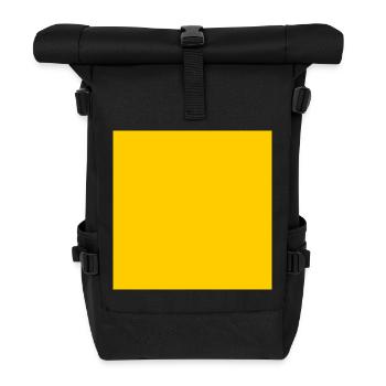 yellow background texture personalize template - Roll Top Backpack - black - Front