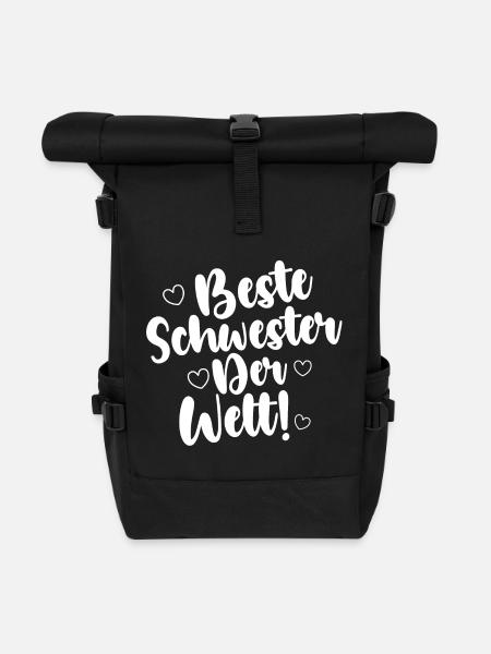 Beste Schwester Der Welt! - Rolltop Rucksack - Schwarz